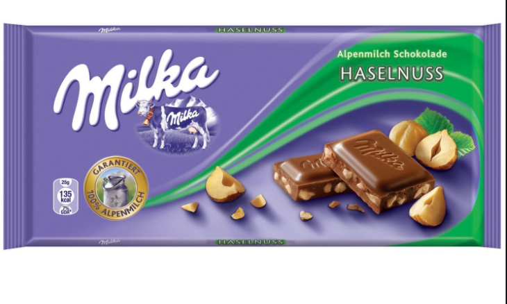 Milka Chocolate with Hazelnuts 100 gram